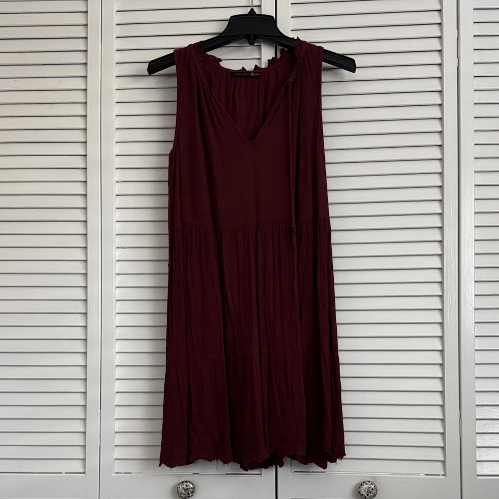 Black Tape Deep Red Sleeveless Midi Dress